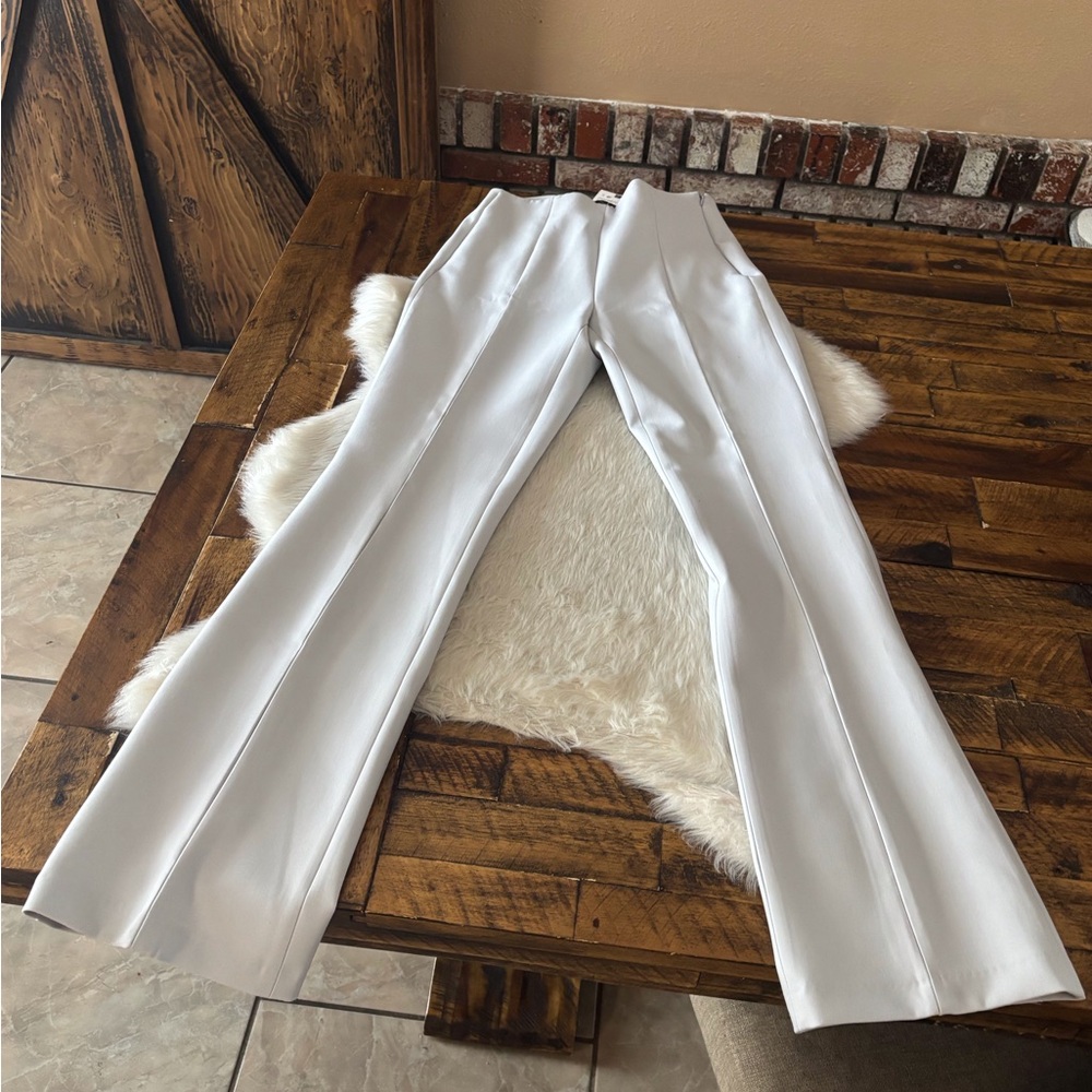 Zara Elegant Cream Flare Pants